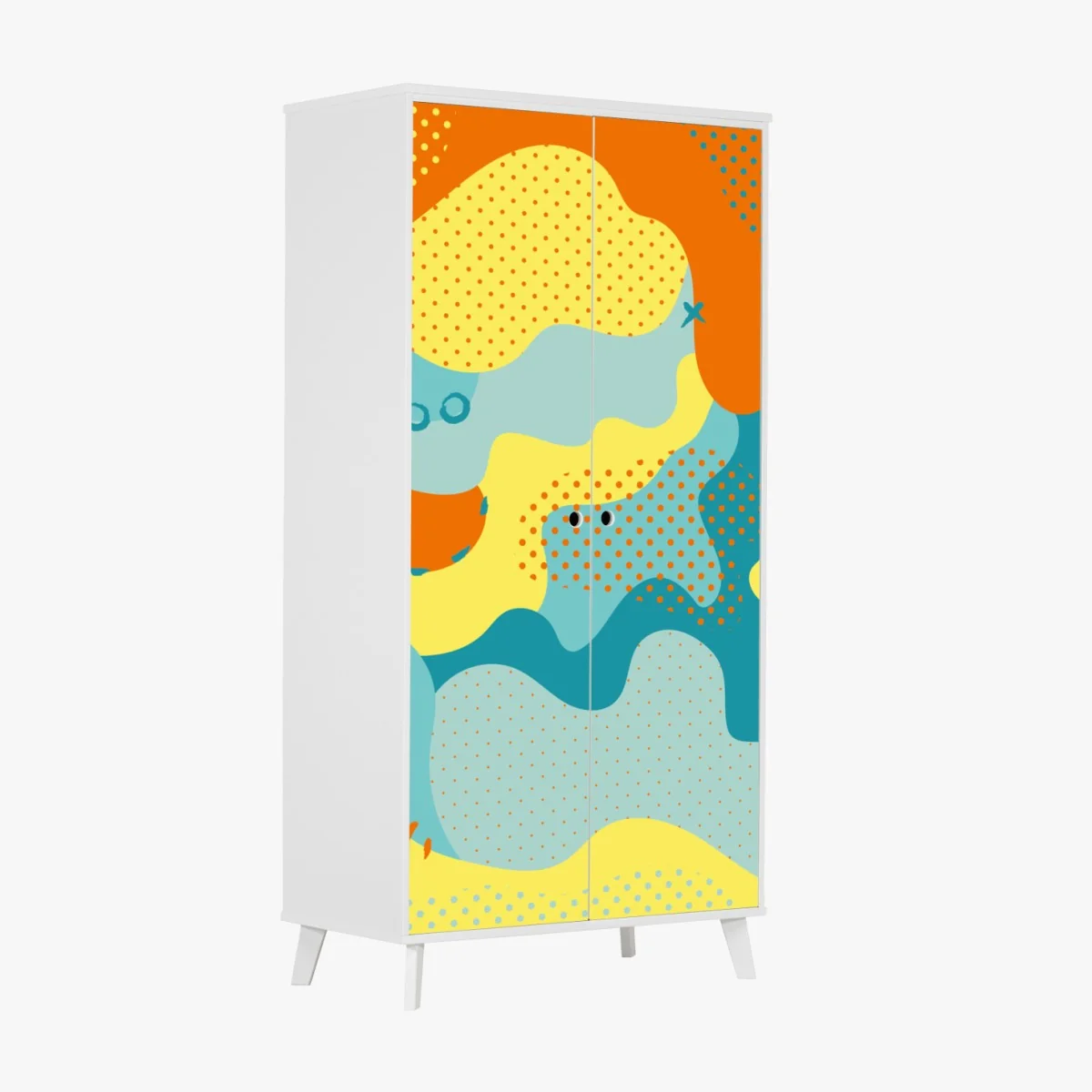 Naklejka na szafę żywy abstrakcyjny motyw pop-art – Wallissimo® Naklejka na szafę żywy abstrakcyjny motyw pop-art – Wallissimo®