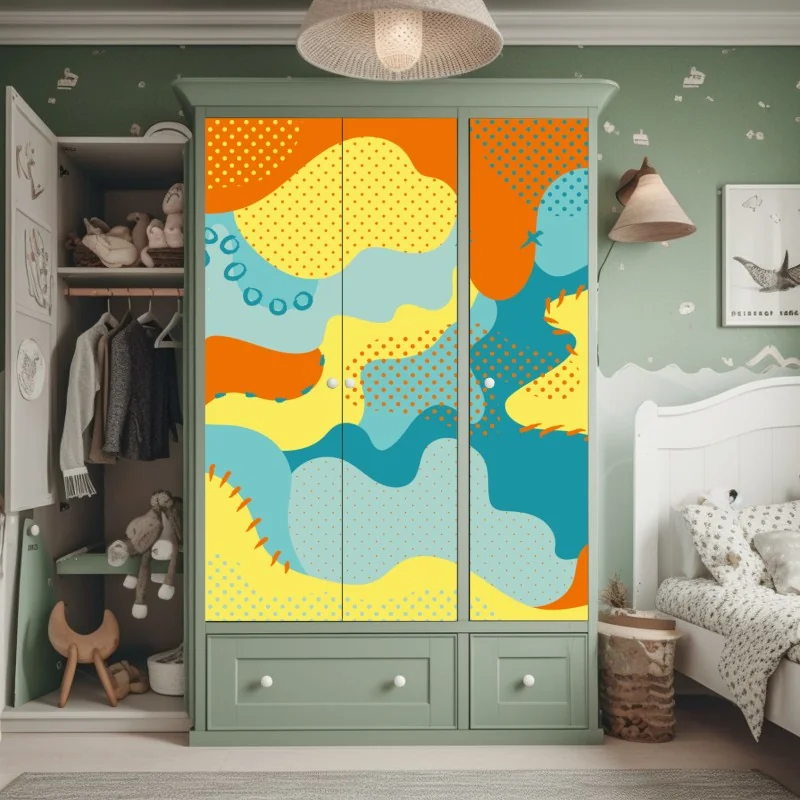 Naklejka na szafę panorama lotnicza wybrzeża Teneryfy z wulkanem Teide – Wallissimo®