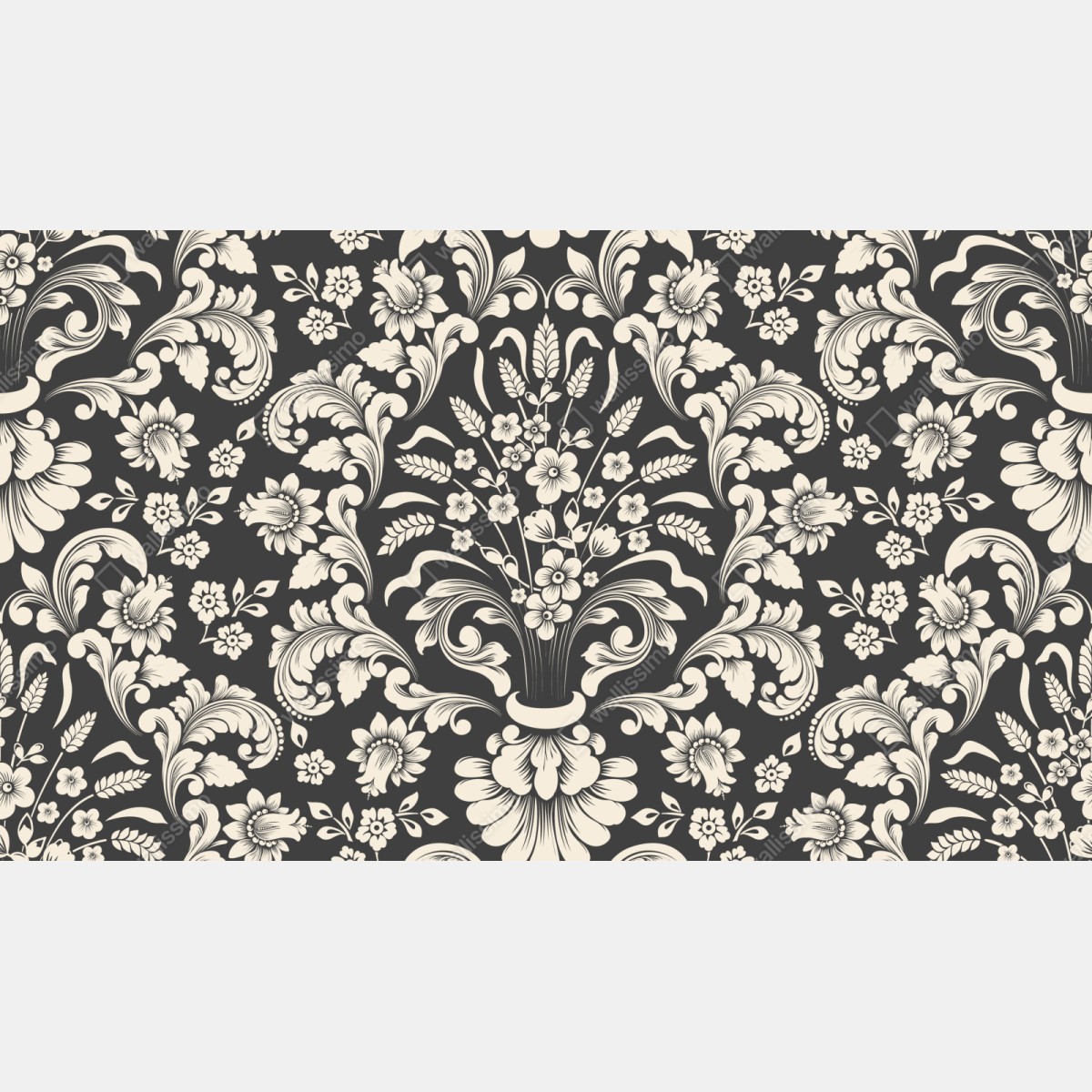 Naklejka na szafę vintage kwiatowy wzór damask – Wallissimo® Naklejka na szafę vintage kwiatowy wzór damask – Wallissimo®