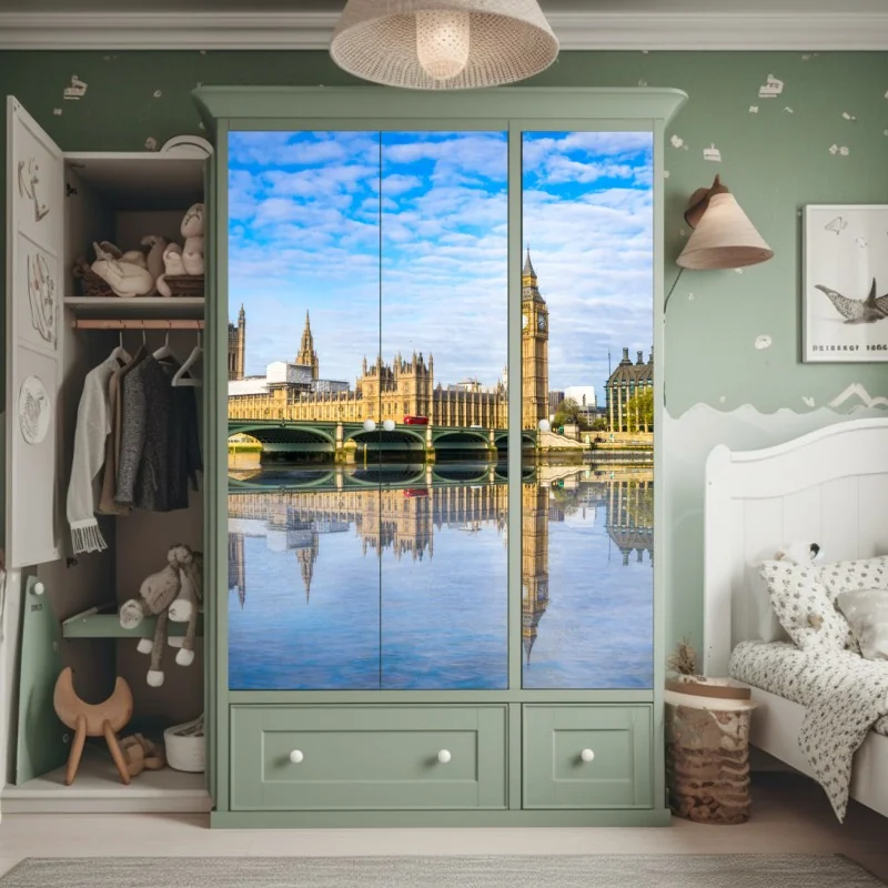 Naklejka na szafę różowy akwarelowy motyw botaniczny – Wallissimo®