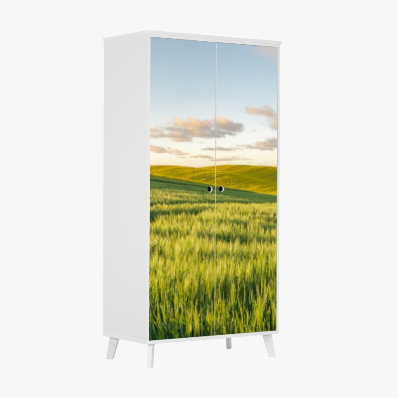 Naklejka na szafę geometryczny wzór art deco w czerni i złocie – Wallissimo®