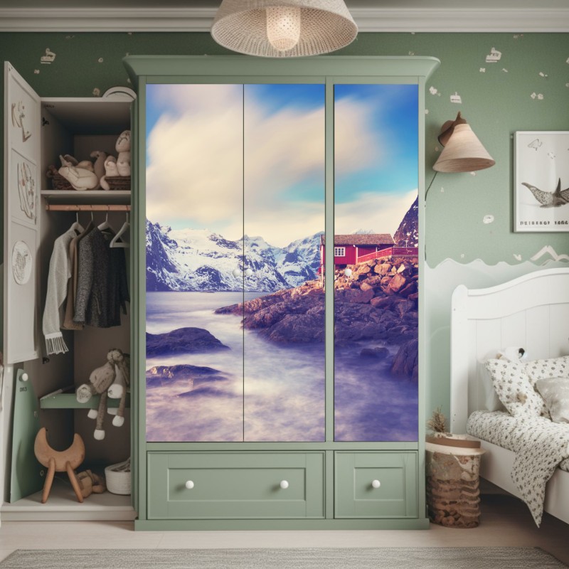 Naklejka na szafę czarny marmur marquina do nowoczesnych wnętrz – Wallissimo®