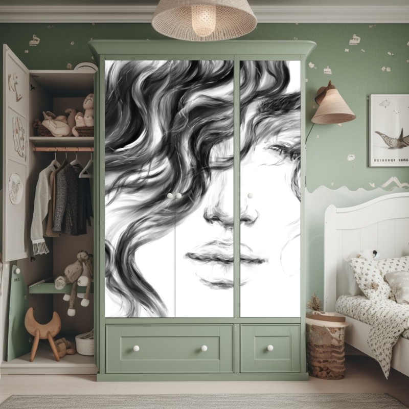 Naklejka na szafę tropikalna dżungla bujnych liści – Wallissimo®