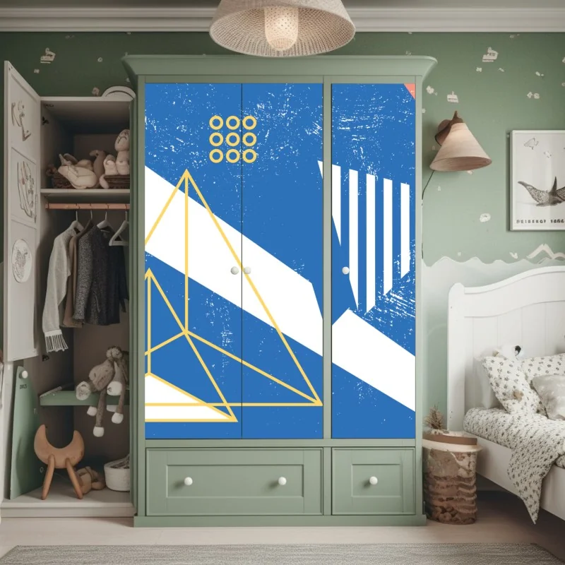 Naklejka na szafę luksusowa abstrakcja alkoholowa ze złotymi żyłkami – Wallissimo®