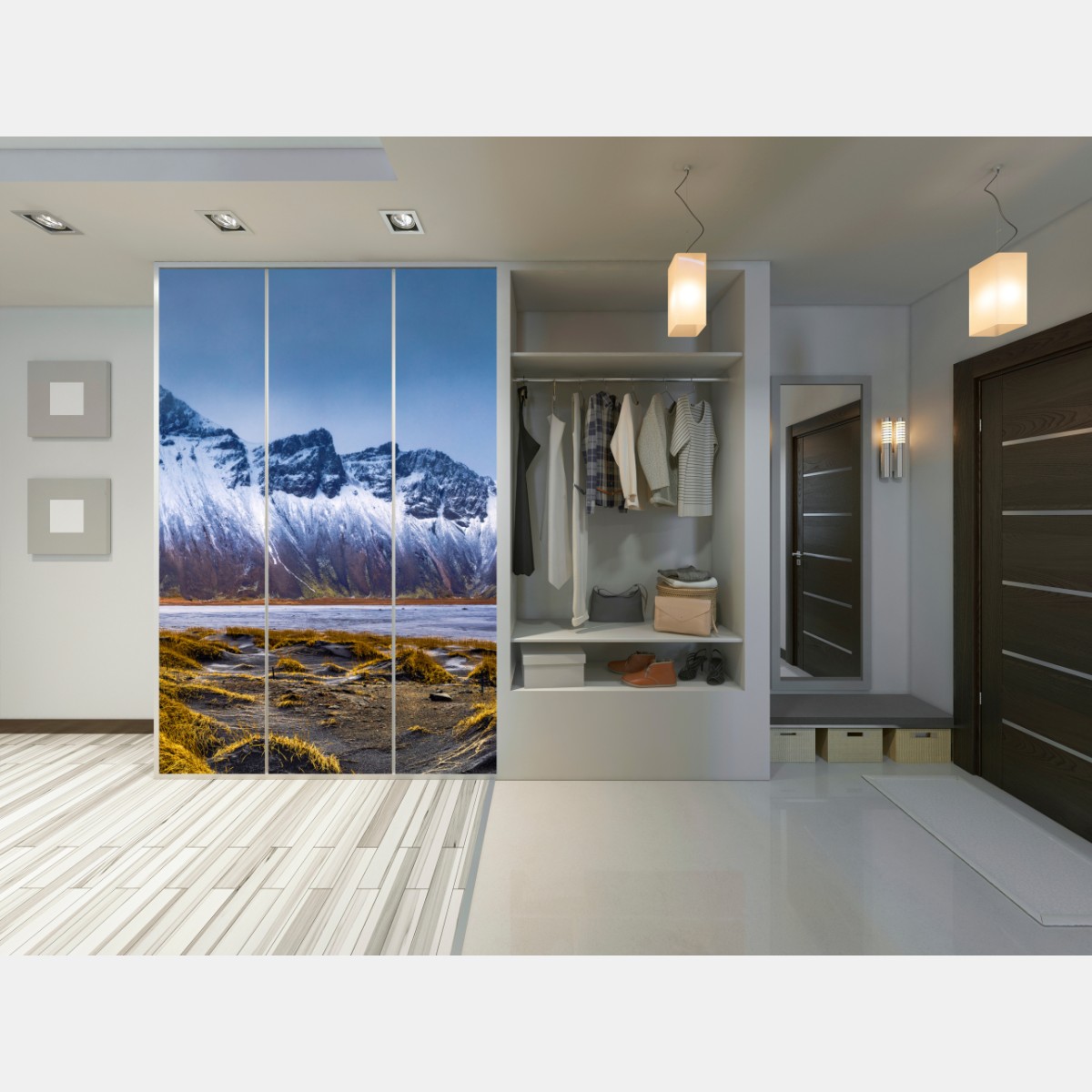 Naklejka na szafę panorama Vestrahorn na Stokksnes – Wallissimo® Naklejka na szafę panorama Vestrahorn na Stokksnes – Wallissimo®