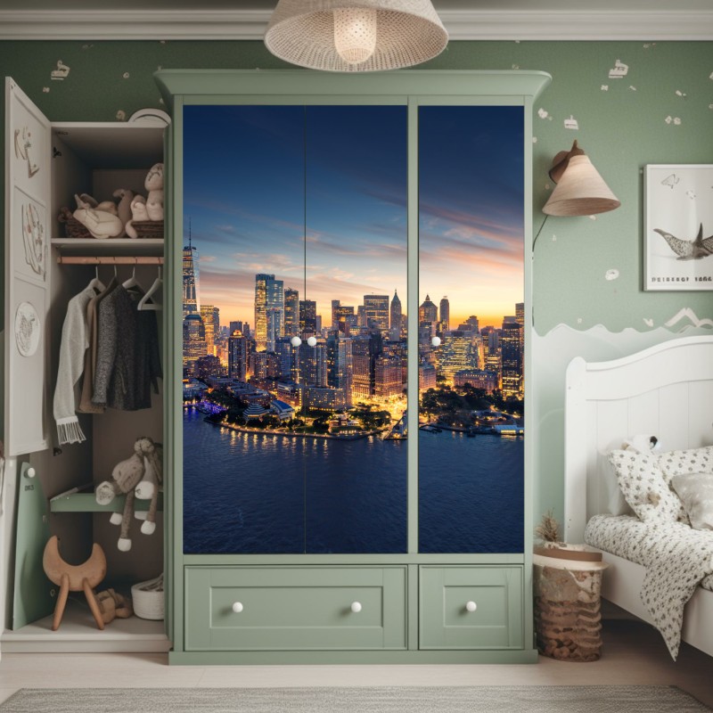 Naklejka na szafę tropikalna dżungla bujnych liści – Wallissimo®