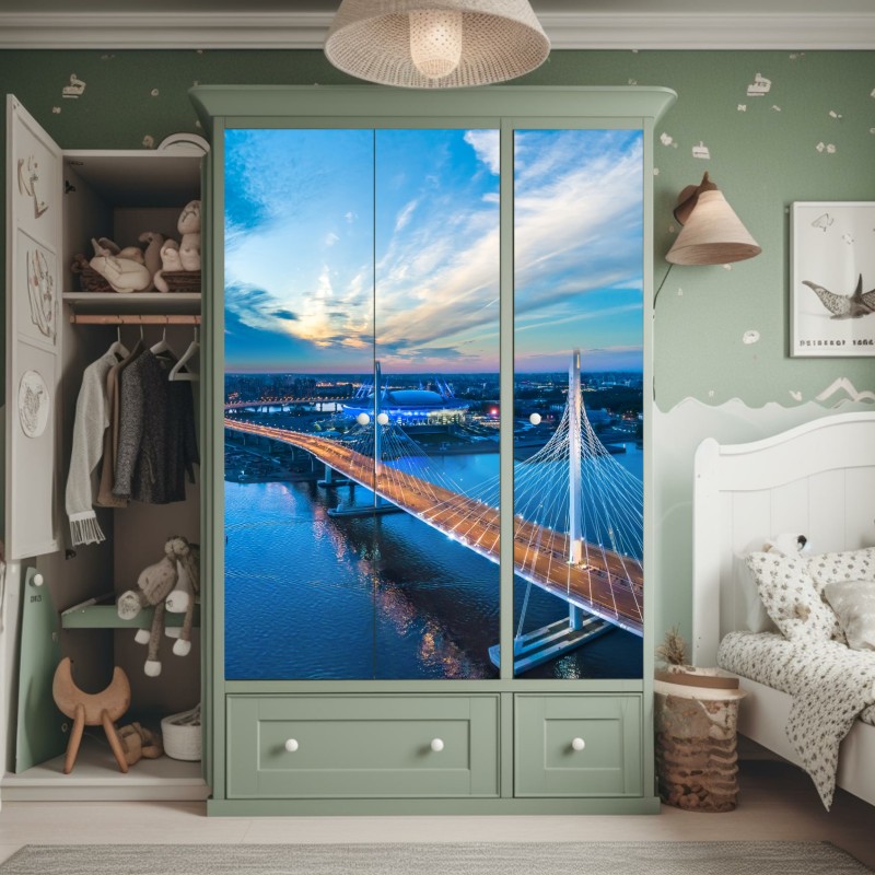 Naklejka na szafę postarzony tynk na ścianie w odcieniach szarości – Wallissimo®