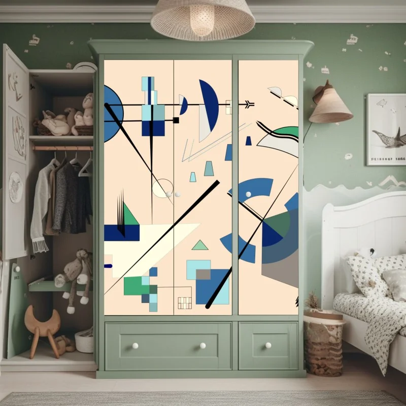 Naklejka na szafę tropikalna plaża z palmami i żaglówką – Wallissimo®