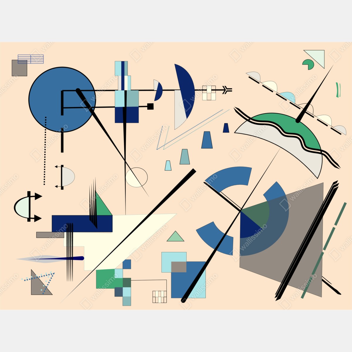 Naklejka na szafę geometryczna kompozycja w pastelach – Wallissimo® Naklejka na szafę geometryczna kompozycja w pastelach – Wallissimo®