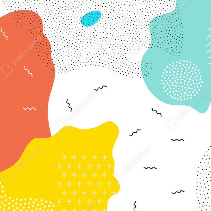 Naklejka na szafę zabawne abstrakcyjne kształty w żywych kolorach – Wallissimo® Naklejka na szafę zabawne abstrakcyjne kształty w żywych kolorach – Wallissimo®