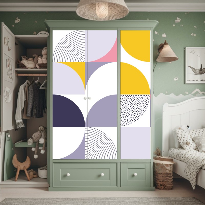 Naklejka na szafę beżowa tekstura marmuru z białymi żyłami – Wallissimo®