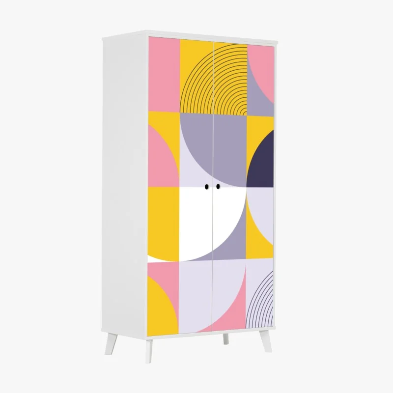 Naklejka na szafę pastelowa geometryczna mozaika