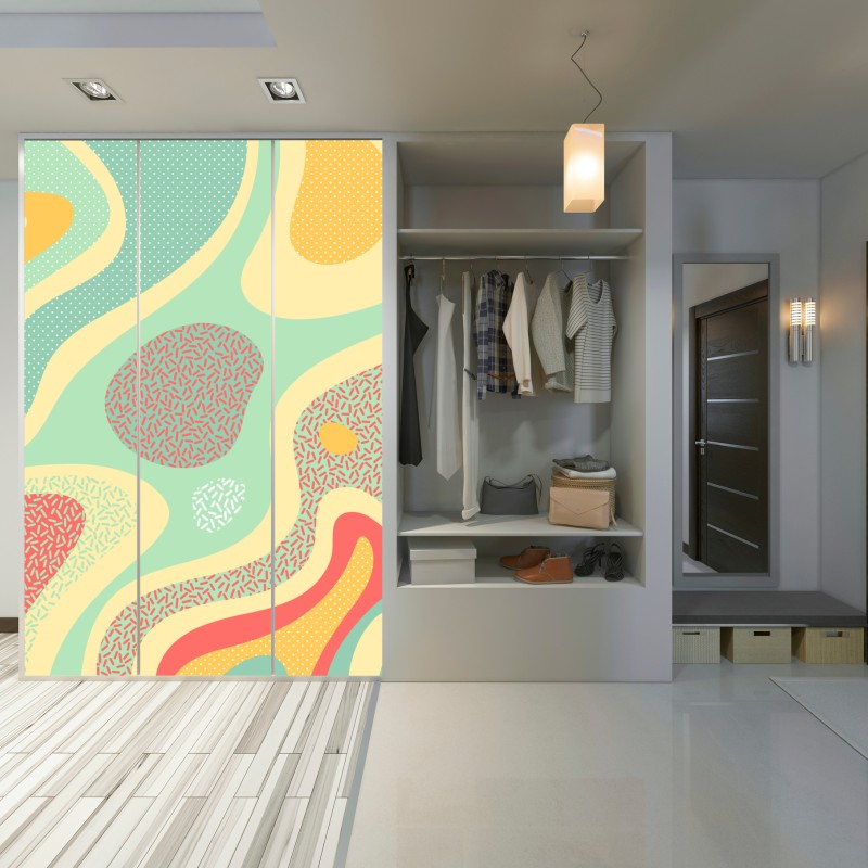 Naklejka na szafę pastelowy organiczny wzór abstrakcyjny – Wallissimo® Naklejka na szafę pastelowy organiczny wzór abstrakcyjny – Wallissimo®