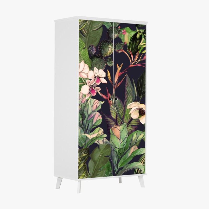 Naklejka na szafę beżowa tekstura marmuru z białymi żyłami – Wallissimo®