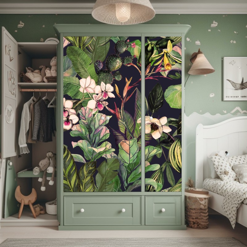 Naklejka na szafę beżowa tekstura marmuru z białymi żyłami – Wallissimo®