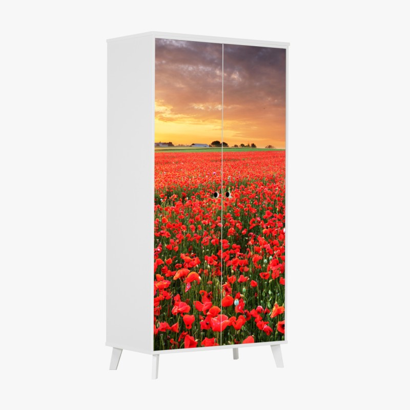 Naklejka na szafę pastelowy pop-artowy portret piękna – Wallissimo®