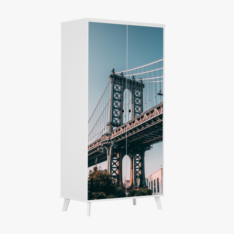 Naklejka na szafę Manhattan most w miejskiej perspektywie