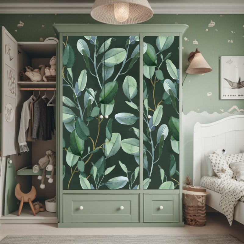 Naklejka na szafę spokojne drewniane molo o zachodzie słońca – Wallissimo®