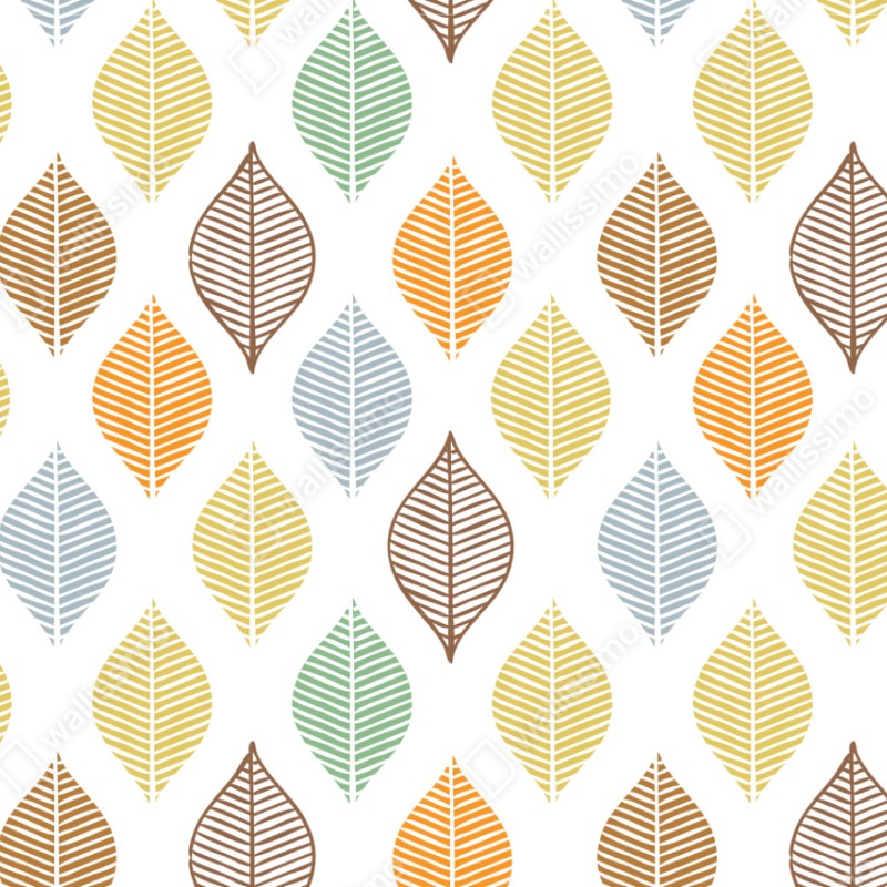 Naklejka na szafę pastelowy wzór liści na ścianę – Wallissimo® Naklejka na szafę pastelowy wzór liści na ścianę – Wallissimo®