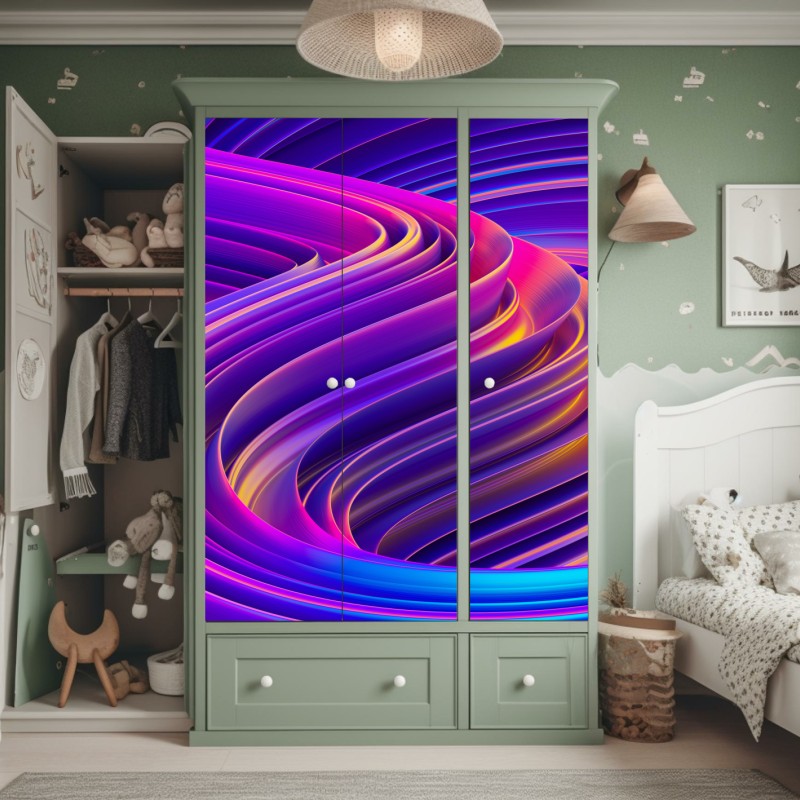 Naklejka na szafę Tower Bridge odbicie w odcieniach szarości – Wallissimo®