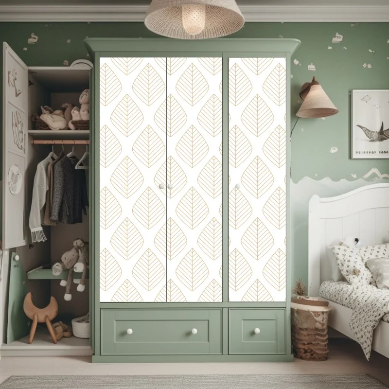 Naklejka na szafę czarny marmur ze złotymi żyłami – Wallissimo®