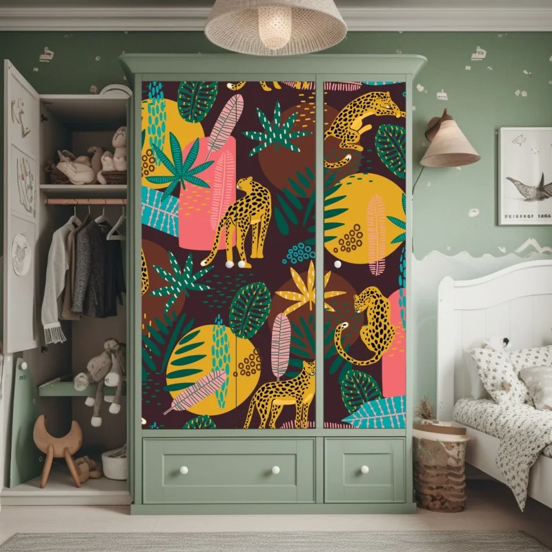 Naklejka na szafę mglisty las sosnowy z Alzacji – Wallissimo®