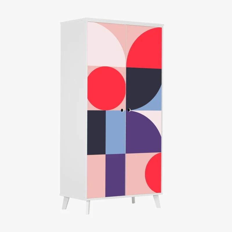 Naklejka na szafę geometryczna pastelowa kompozycja