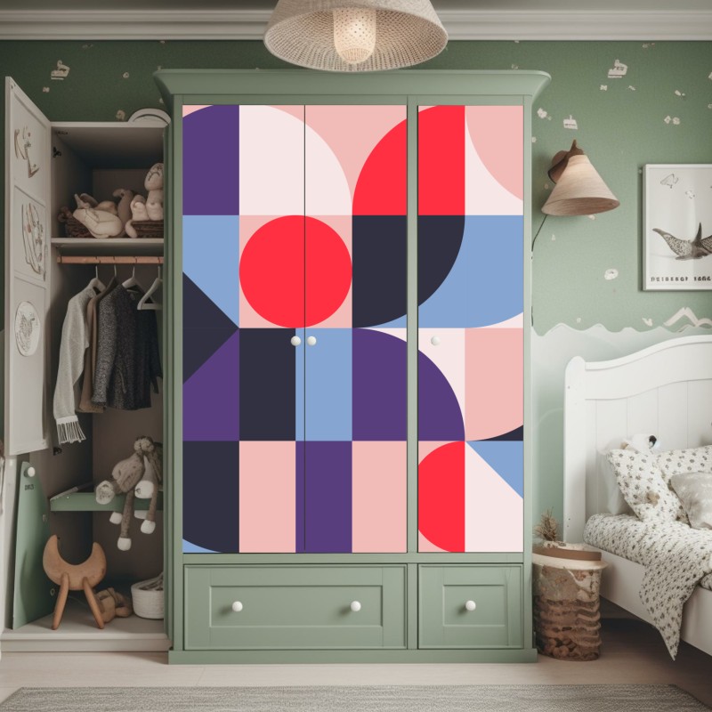 Naklejka na szafę vintage tropikalny wzór z liśćmi – Wallissimo®