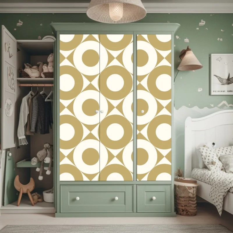 Naklejka na szafę niebieski kwiatowy wzór toile – Wallissimo®