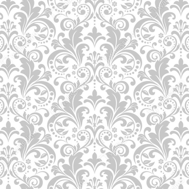 Naklejka na szafę elegancki szary wzór damasceński – Wallissimo® Naklejka na szafę elegancki szary wzór damasceński – Wallissimo®