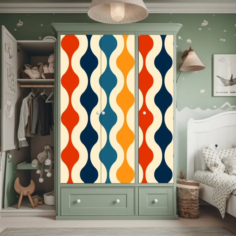 Naklejka na szafę spokojne jezioro z górskim odbiciem – Wallissimo®