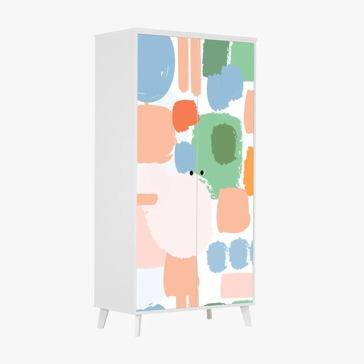 Naklejka na szafę pastelowy wzór pociągnięć pędzla – Wallissimo® Naklejka na szafę pastelowy wzór pociągnięć pędzla – Wallissimo®