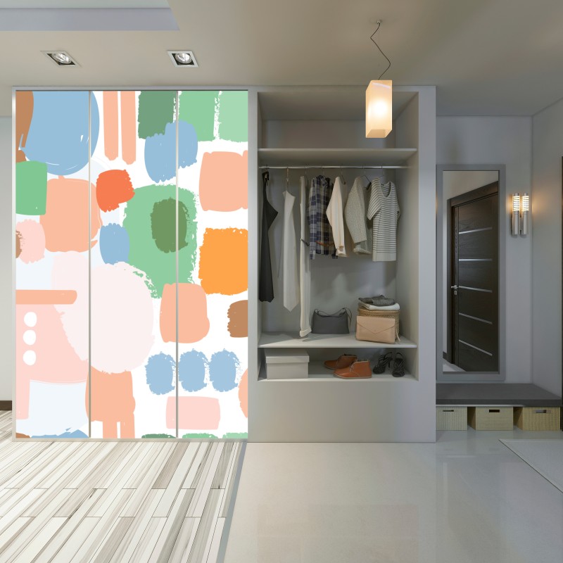 Naklejka na szafę pastelowy wzór pociągnięć pędzla – Wallissimo® Naklejka na szafę pastelowy wzór pociągnięć pędzla – Wallissimo®