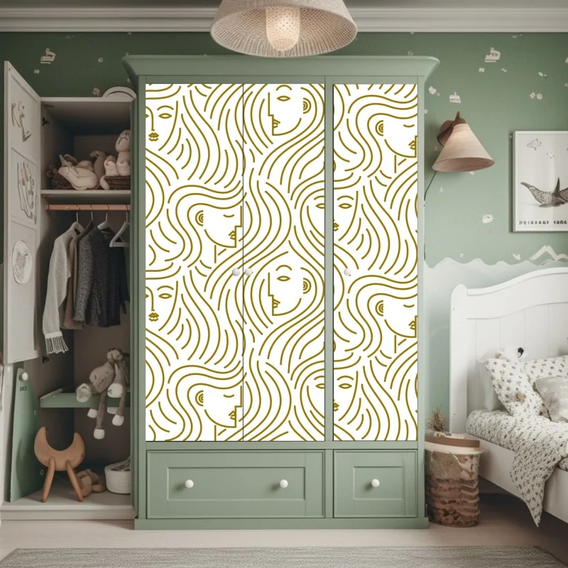 Naklejka na szafę tropikalny zachód słońca z palmami – Wallissimo®