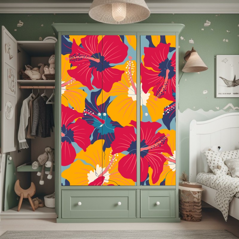 Naklejka na szafę bujny zielony wodospad w lesie – Wallissimo®