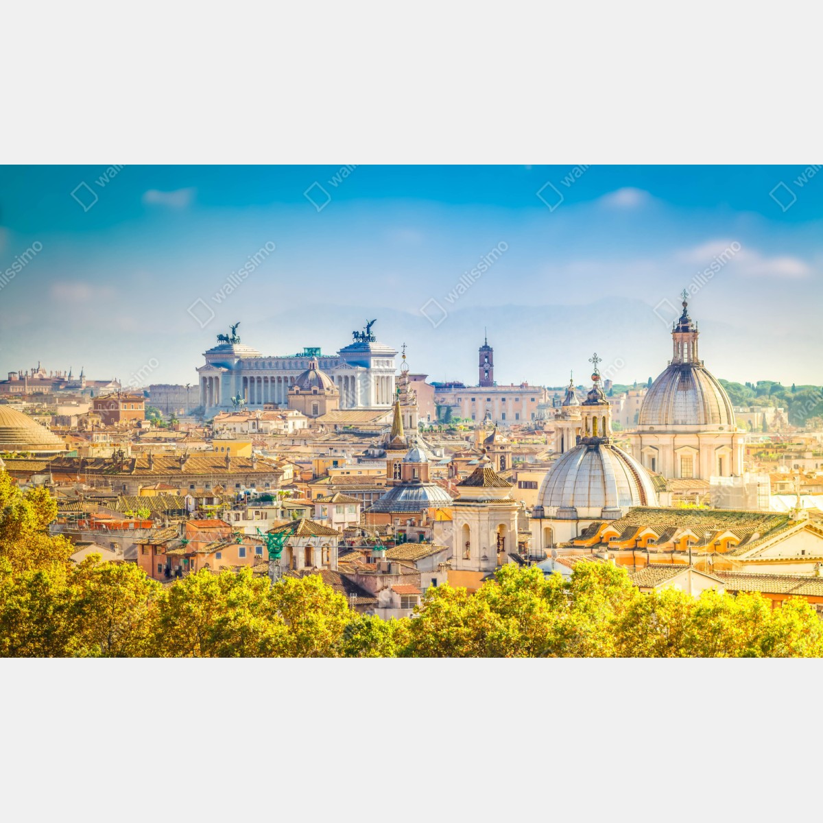 Naklejka na szafę słoneczny widok na Rzym z kopułami – Wallissimo® Naklejka na szafę słoneczny widok na Rzym z kopułami – Wallissimo®