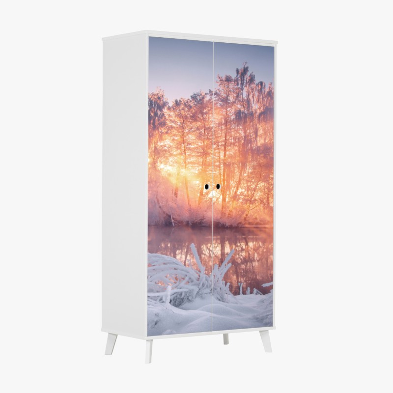 Naklejka na szafę trzy czerwone tulipany na czarnym tle – Wallissimo®