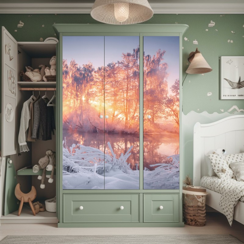 Naklejka na szafę trzy czerwone tulipany na czarnym tle – Wallissimo®