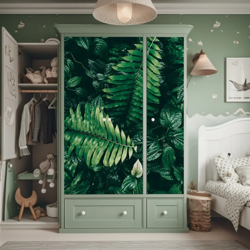 Naklejka na szafę ścieżka przez bujną dżunglę – Wallissimo®