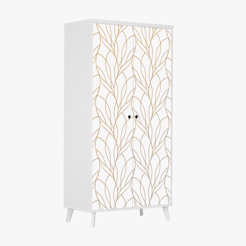 Naklejka na szafę minimalna niebieska wstęga geometryczna – Wallissimo®