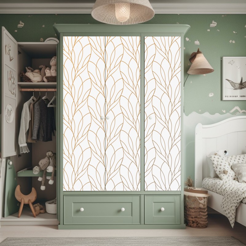 Naklejka na szafę minimalna niebieska wstęga geometryczna – Wallissimo®