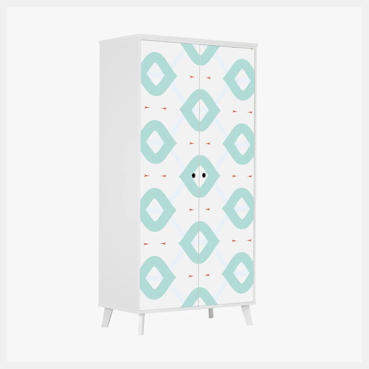 Naklejka na szafę turkusowy geometryczny wzór rombów – Wallissimo® Naklejka na szafę turkusowy geometryczny wzór rombów – Wallissimo®