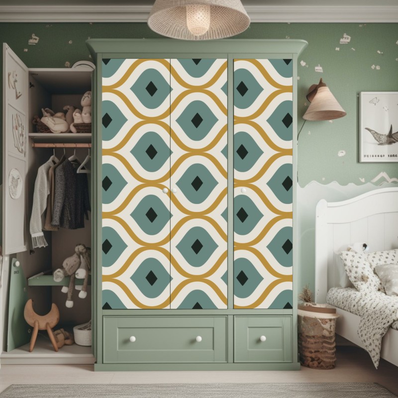 Naklejka na szafę złote Wat Arun o zmierzchu – Wallissimo®