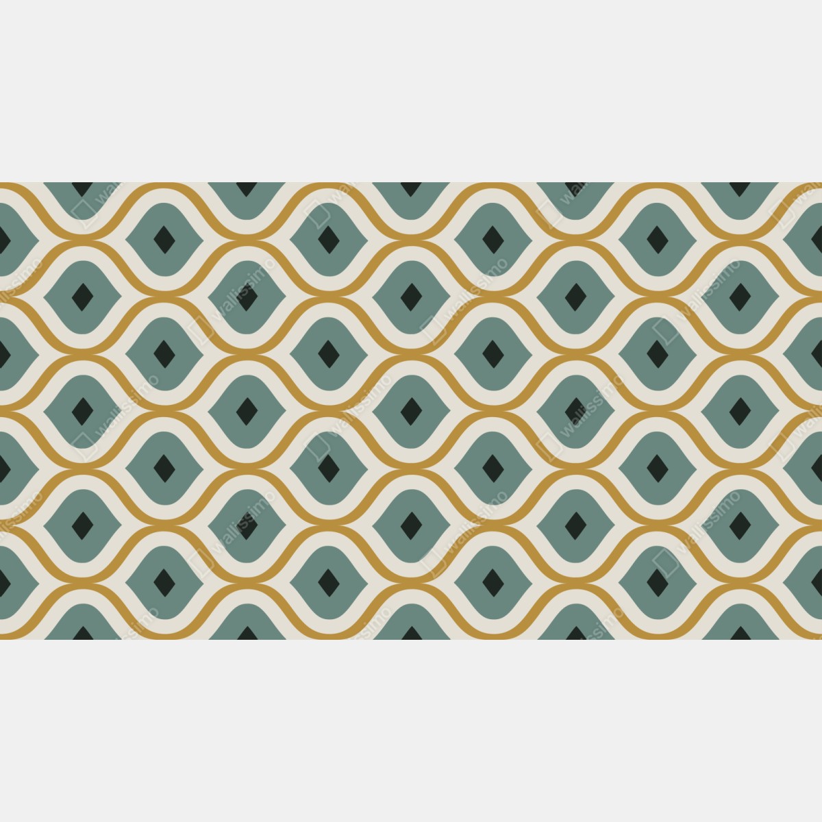 Naklejka na szafę niebiesko-złoty geometryczny ornament – Wallissimo® Naklejka na szafę niebiesko-złoty geometryczny ornament – Wallissimo®