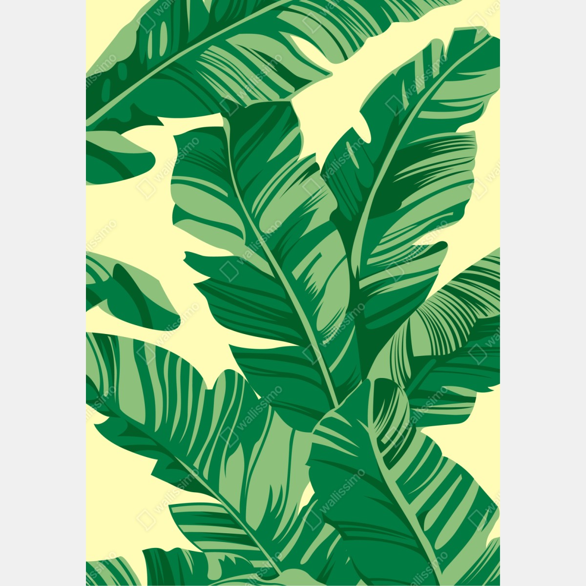 Naklejka na szafę wzór liści bananowca – Wallissimo® Naklejka na szafę wzór liści bananowca – Wallissimo®