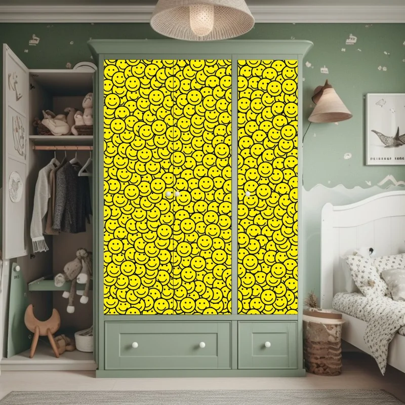 Naklejka na szafę tropikalna plaża z palmami i żaglówką – Wallissimo®