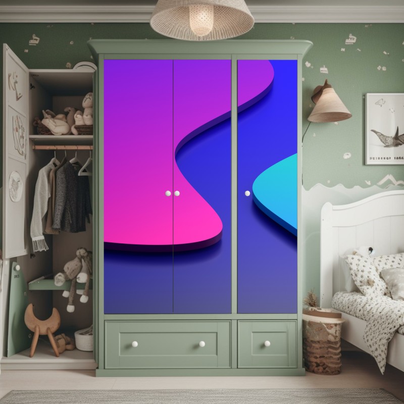 Naklejka na szafę poranny las skąpany w słońcu – Wallissimo®