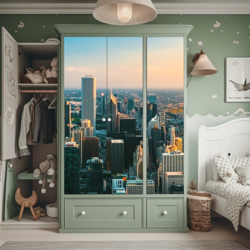 Naklejka na szafę Statua Wolności w monochromie – Wallissimo®