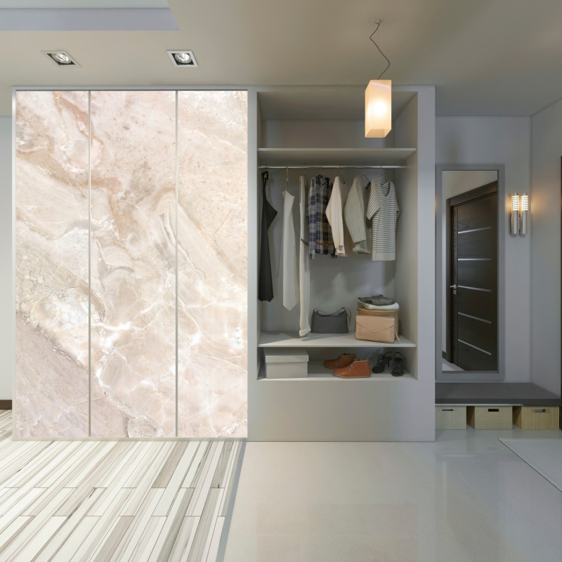 Naklejka na szafę beżowa tekstura marmuru – Wallissimo® Naklejka na szafę beżowa tekstura marmuru – Wallissimo®