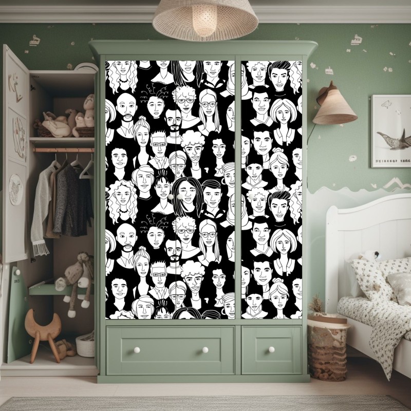 Naklejka na szafę mglisty most wiszący prowadzący w mgłę – Wallissimo®